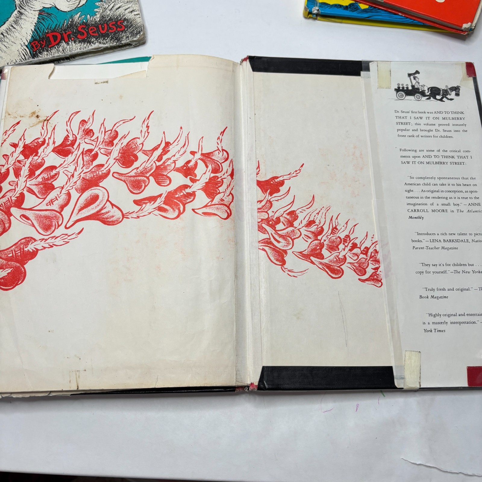 VTG Dr Seuss Books HC Lot ’38 500 Hats of Bartholomew Cubbins 1st Ed etc POOR