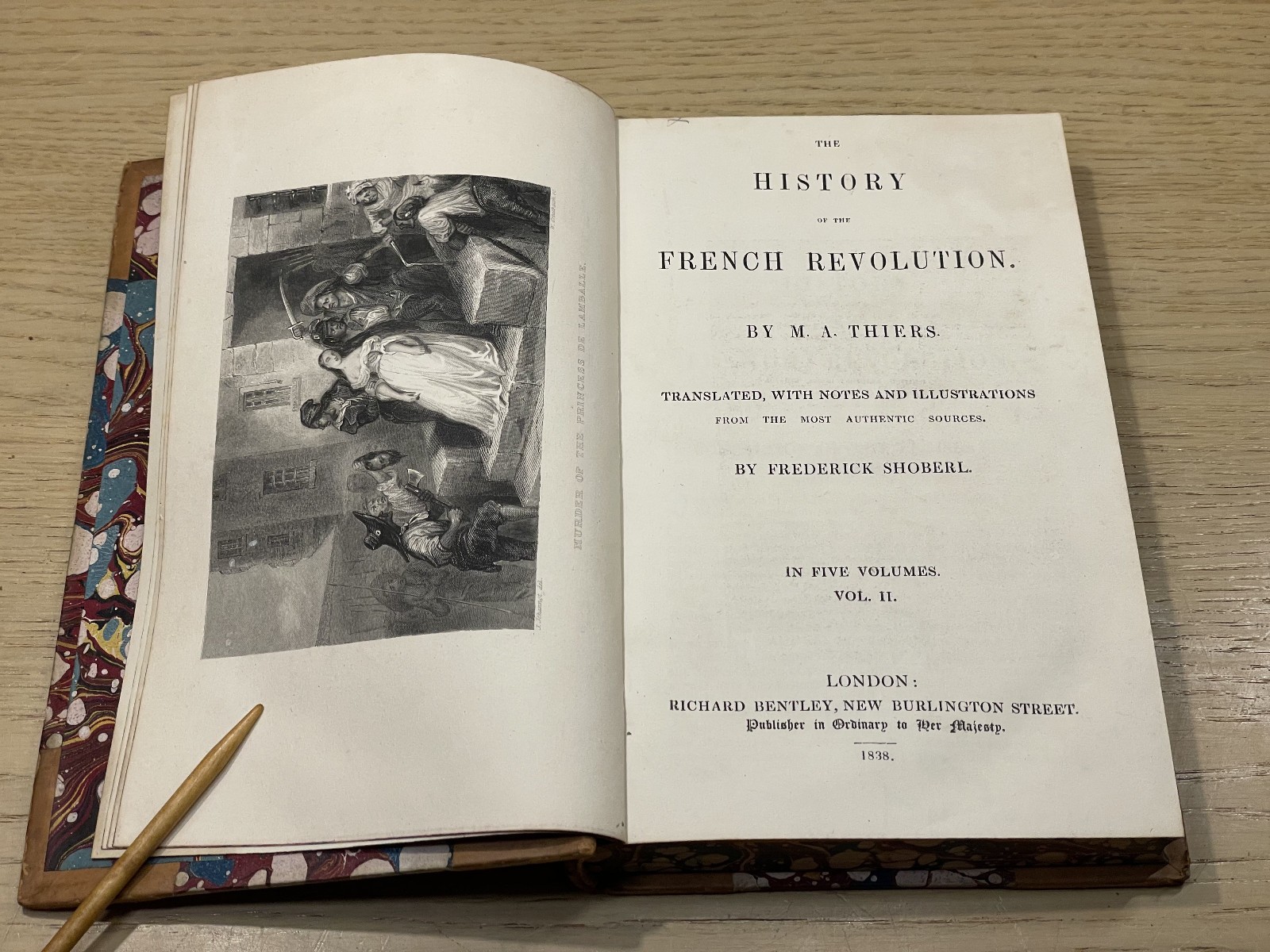 M A Thiers HISTORY OF THE FRENCH REVOLUTION Vols II – V hb 1838 Richard Bentley