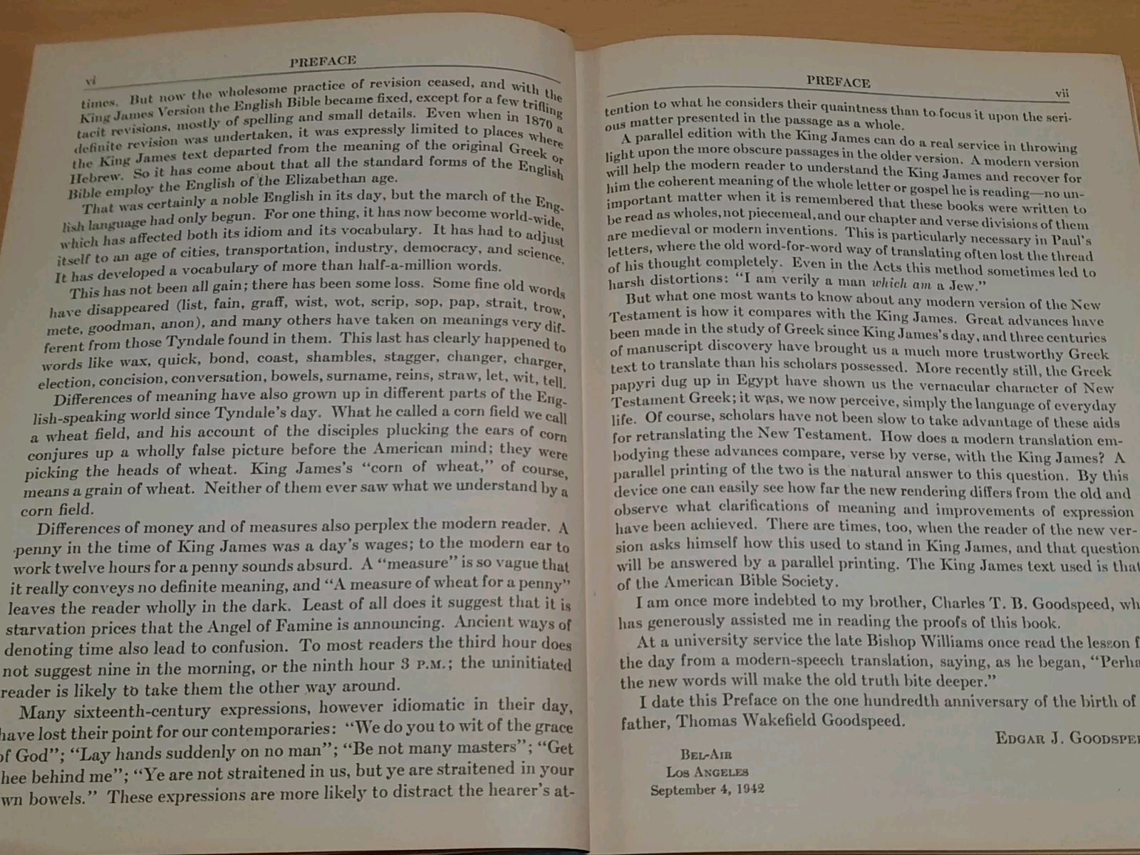 Goodspeed Parallel New Testament An American Translation King James Version 1946