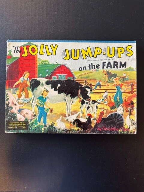 1948 The Jolly Jump-Ups On The Farm Pop-Up Board Book by Geraldine Clyne