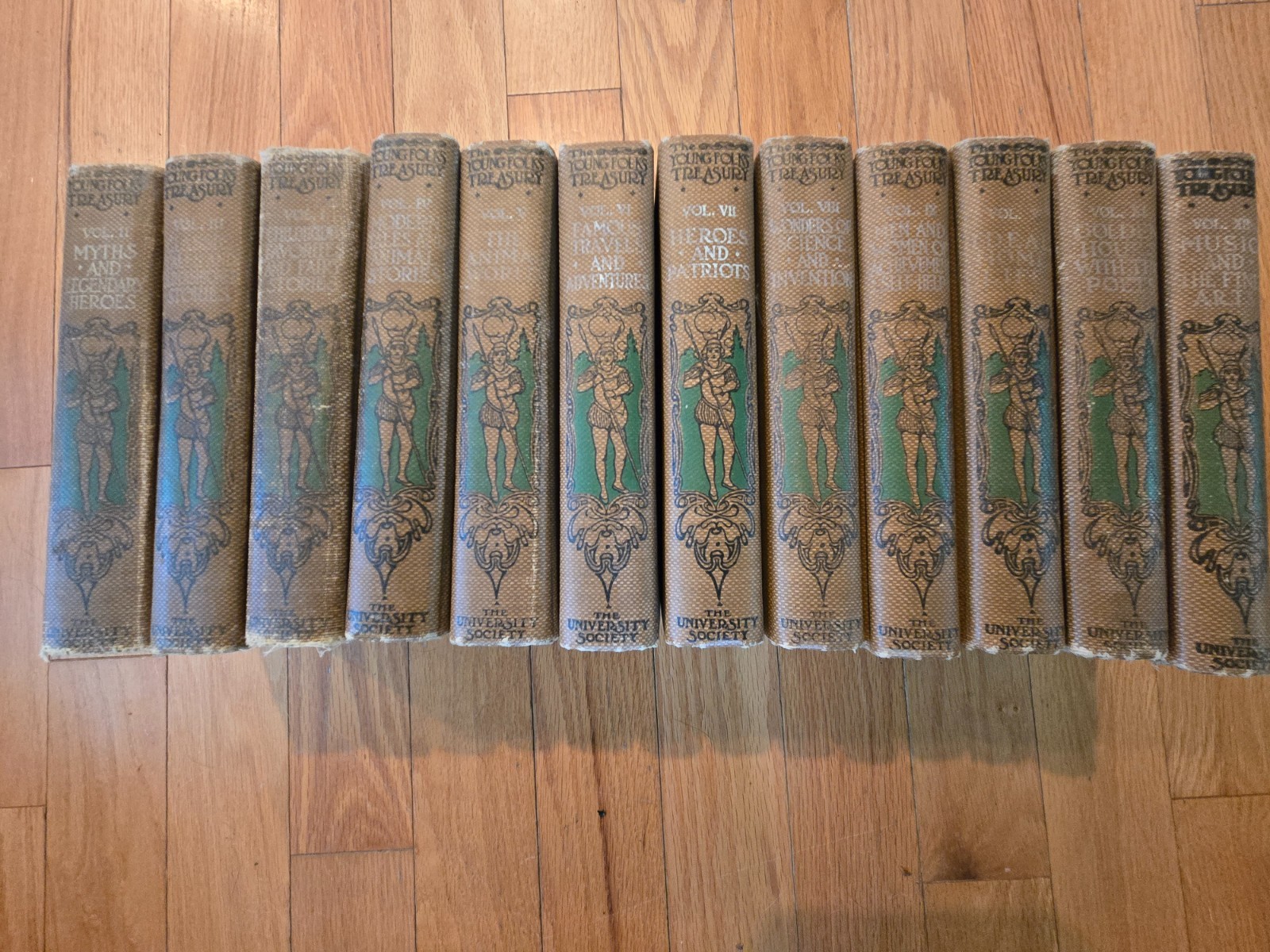 1917 Edition Set of The Young Folks Treasury 12 Volumes Complete Set Lot – Good