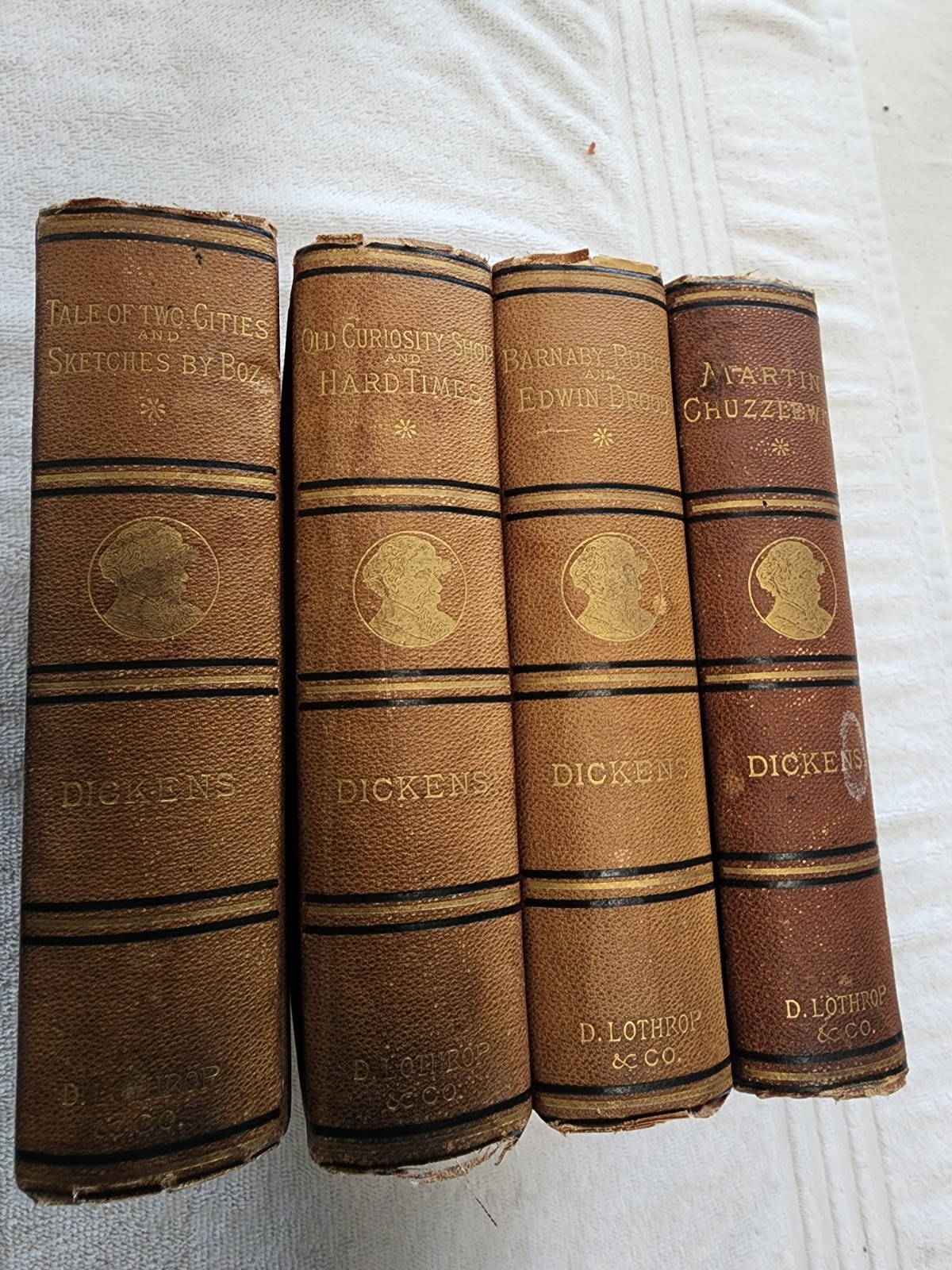 4 – Antique Works of Charles Dickens 1884 USA / D. Lothrop & Co / F. Barnard