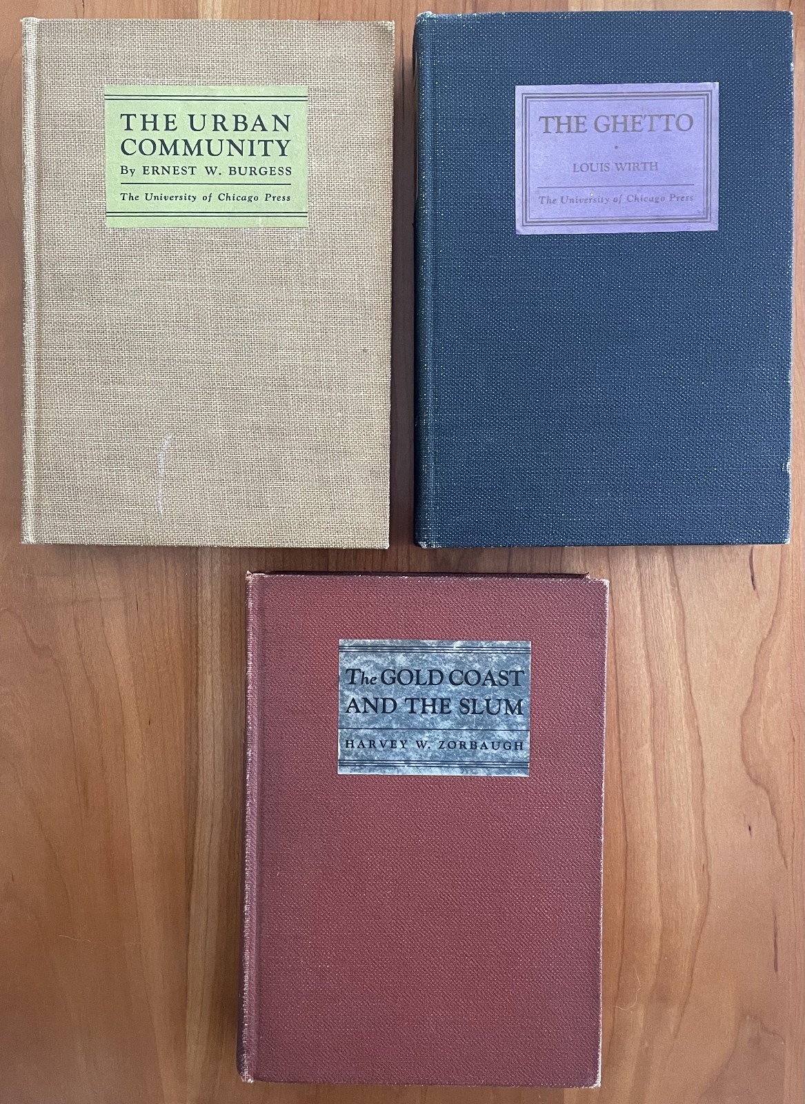Lot of 3 Chicago School Urban Sociology books (Burgess, Wirth, Zorbaugh)