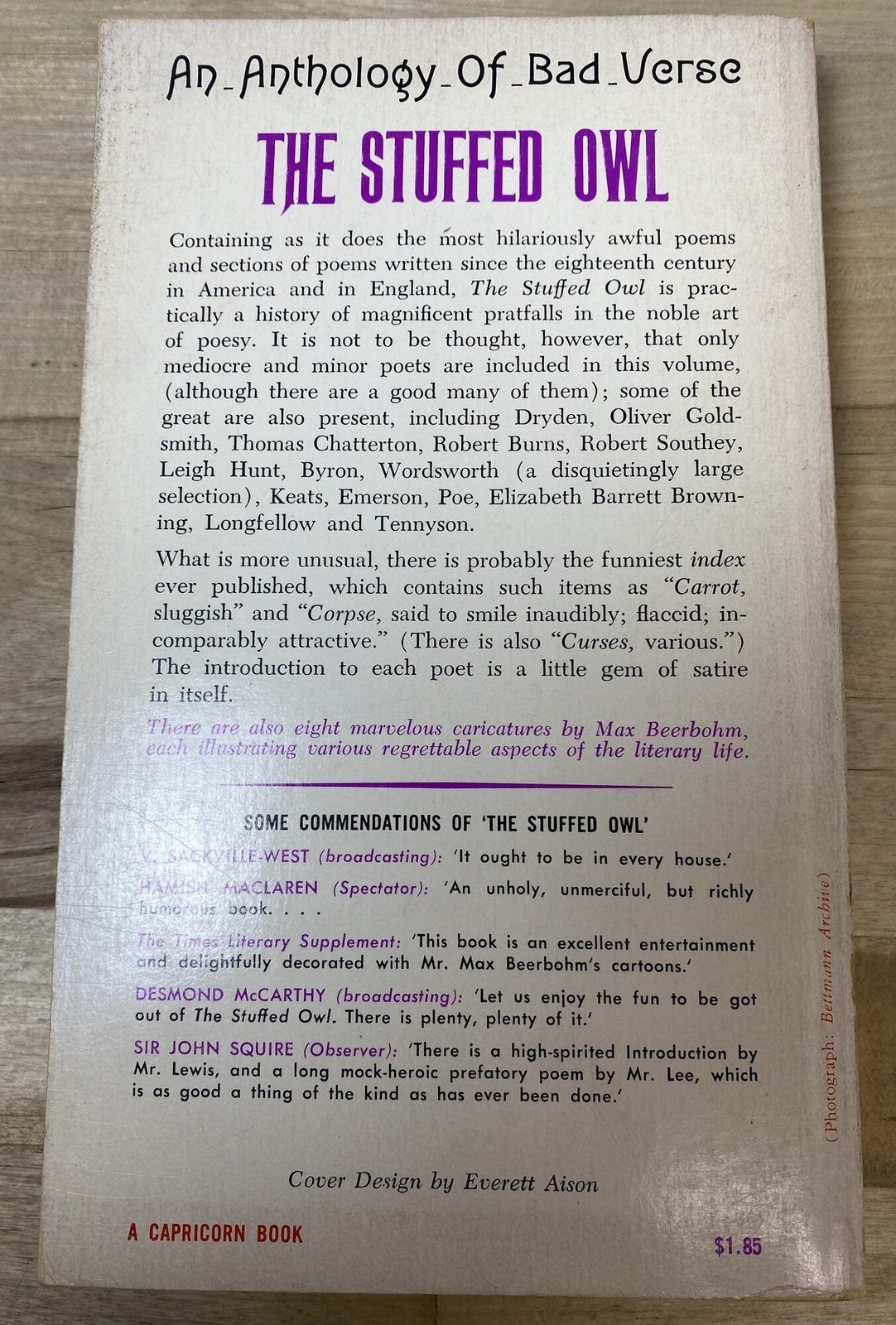 D B Wyndham Lewis, Charles Lee / Stuffed Owl 1962 5th Impression
