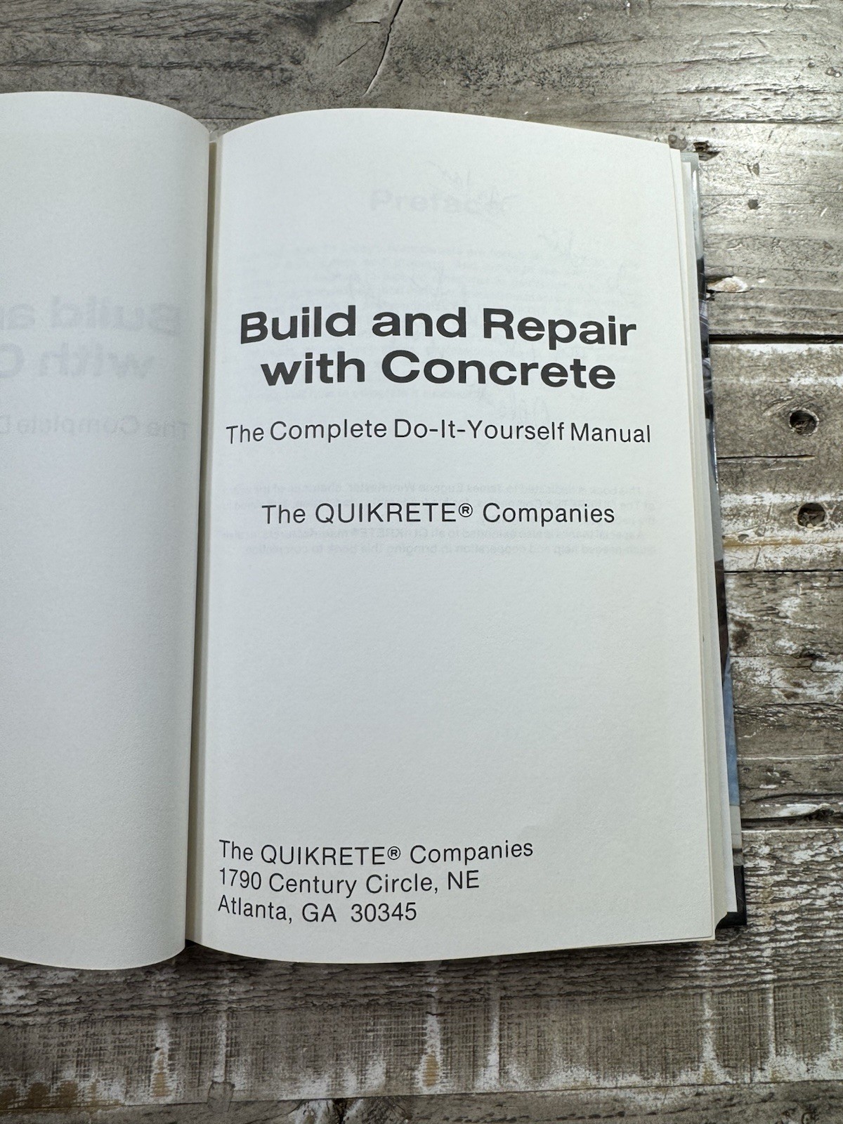 1990 Vintage Construction Guide “Build and Repair with Concrete” Illustrated