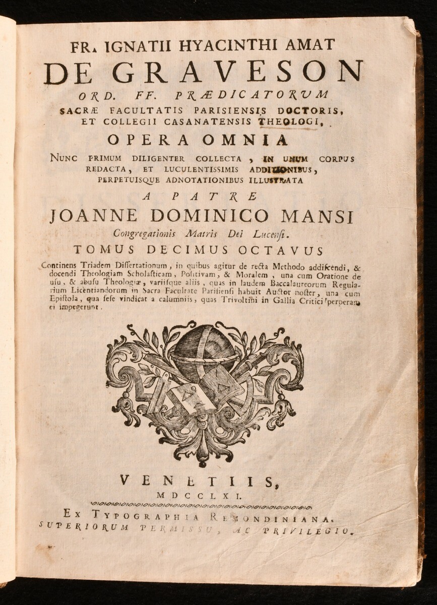 1761 Opera Omnia and Tractatus de Scriptura Sacra IgnaceHyacinthe Amat de Gra…