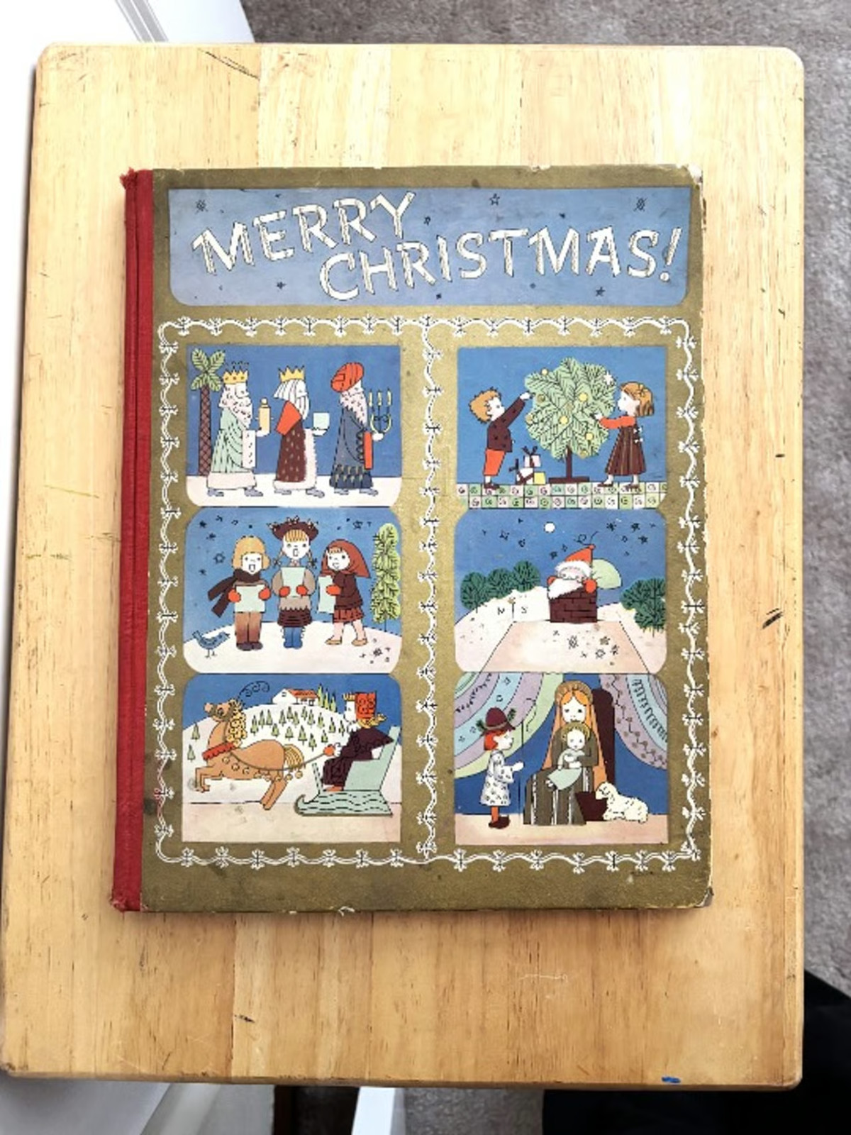 Vintage 1943 Children’s Book Titled „Merry Christmas!“ Illustrated N.Simkhovitch