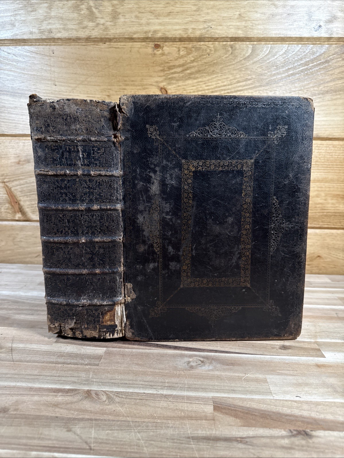 1715 HOLY BIBLE red ruled JOHN BASKETT rare LEATHER antique OXFORD old
