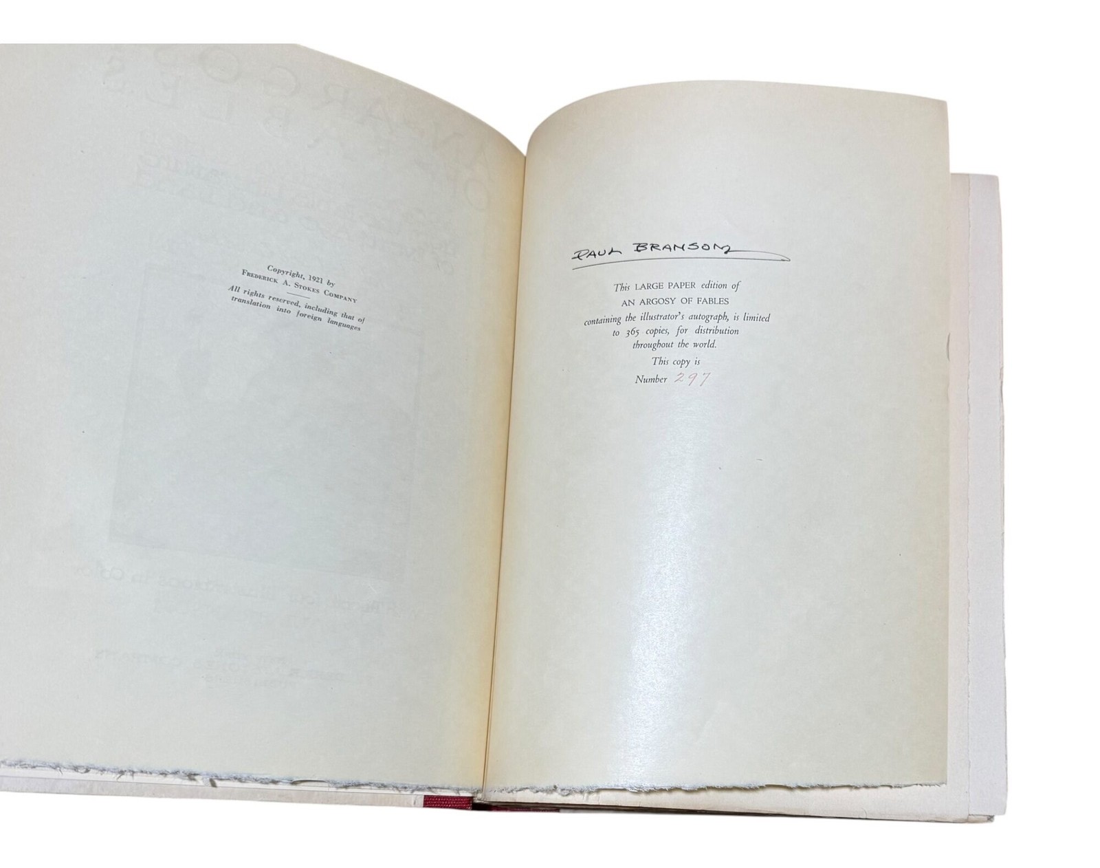 Paul Bransom, Frederic Taber ed Cooper / Argosy of Fables Signed 1st ed 1921