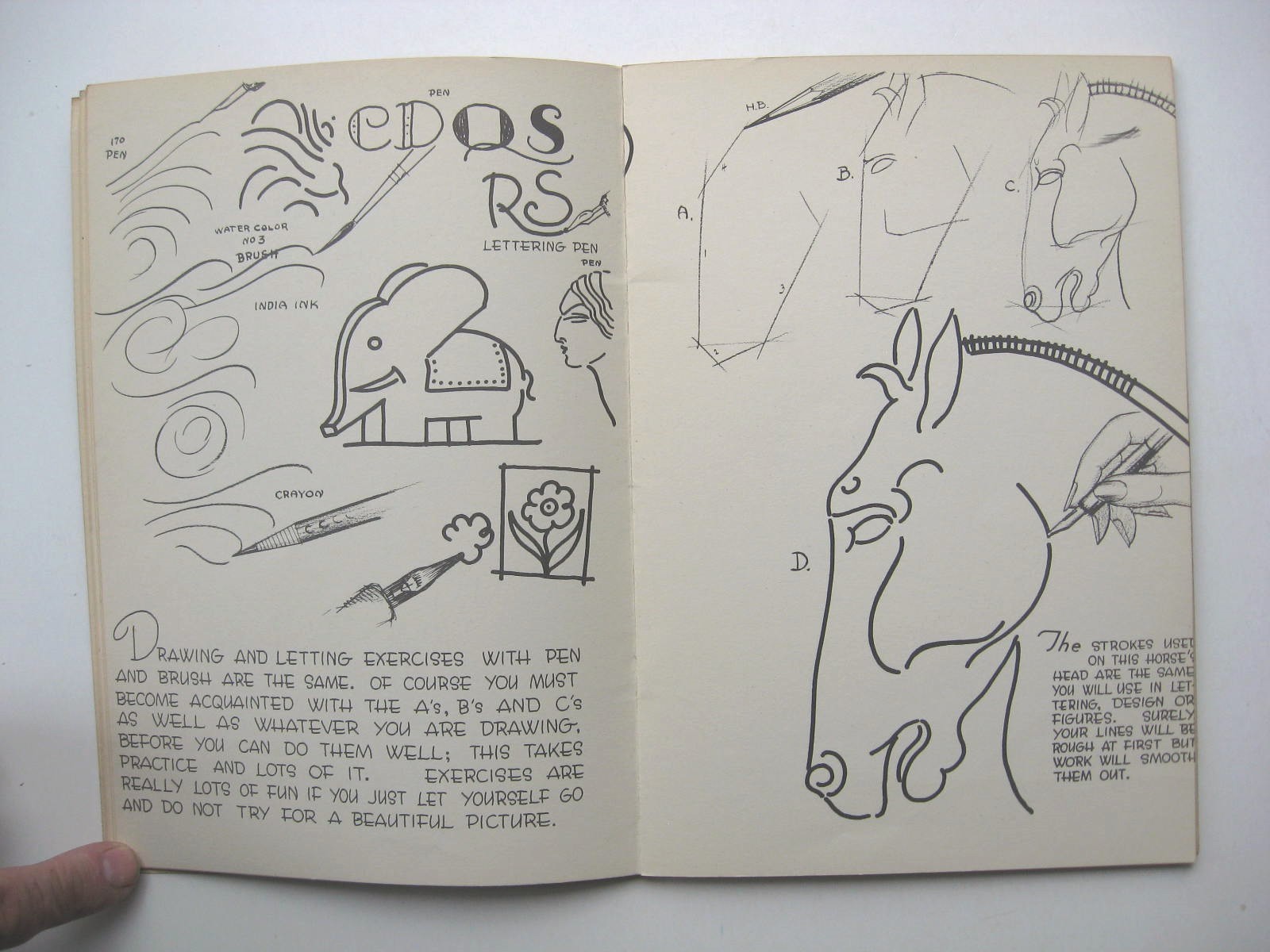 LETTERING WITH BRUSH & PEN / DRAWING Simplified ~ Walter T. Foster PB – AA1