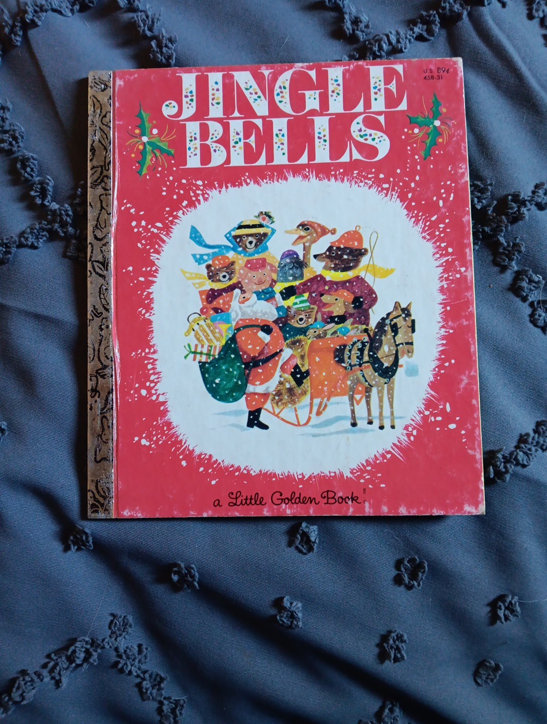 Jingle Bells #458-31 A Little Golden Book 1982 Fifteenth Printing Good Condition