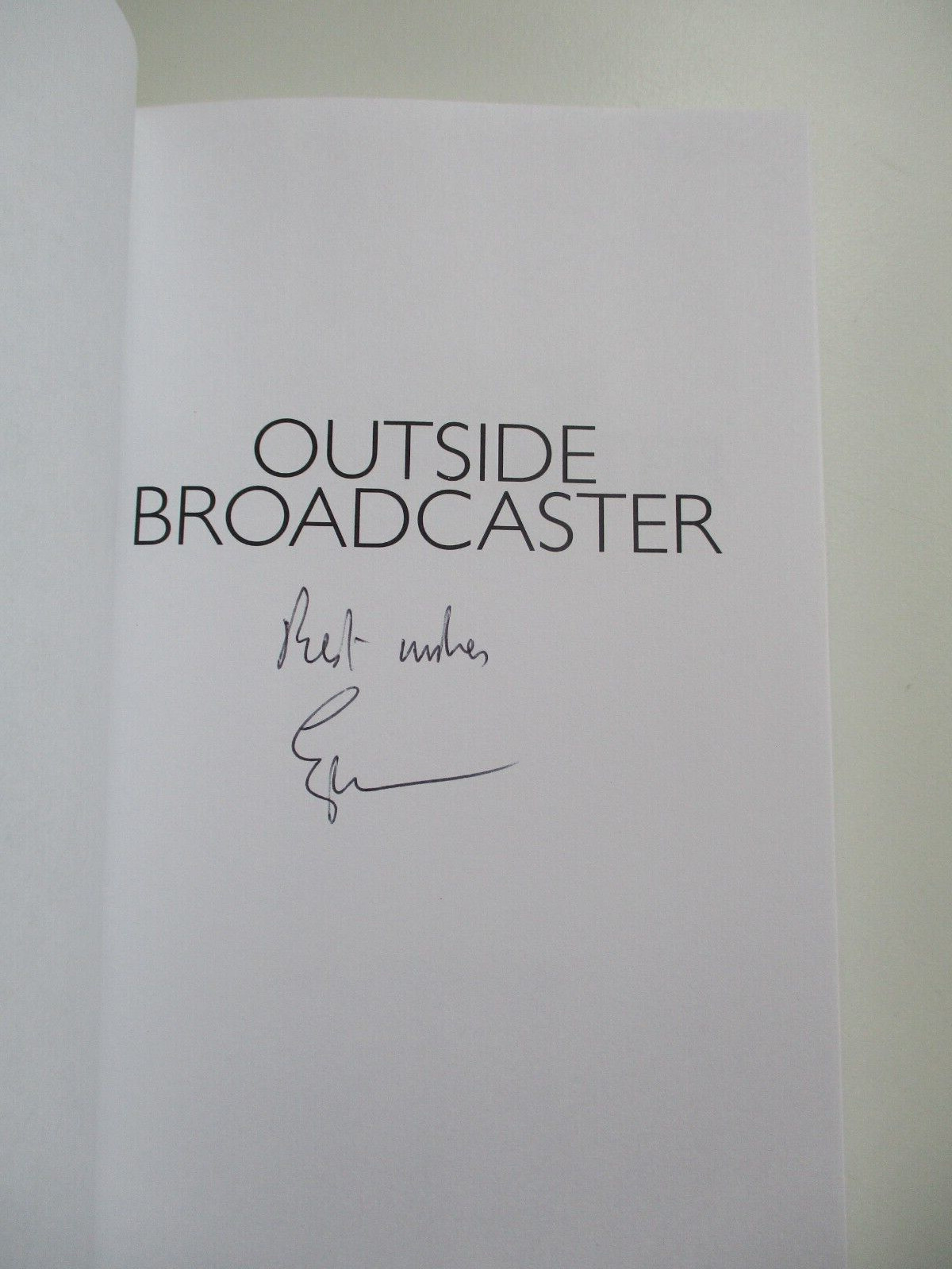 SIGNED Eric Robson OUTSIDE BROADCASTER An Autobiography HARDBACK D/J