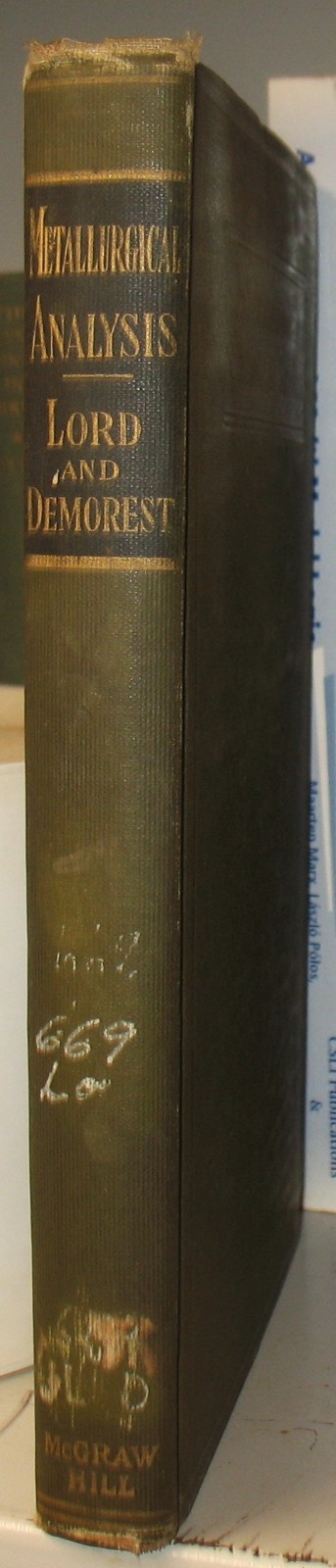 Metallurgical Analysis 1916 Nathaniel Wright Lord Dana J. Demorest 4th Edition