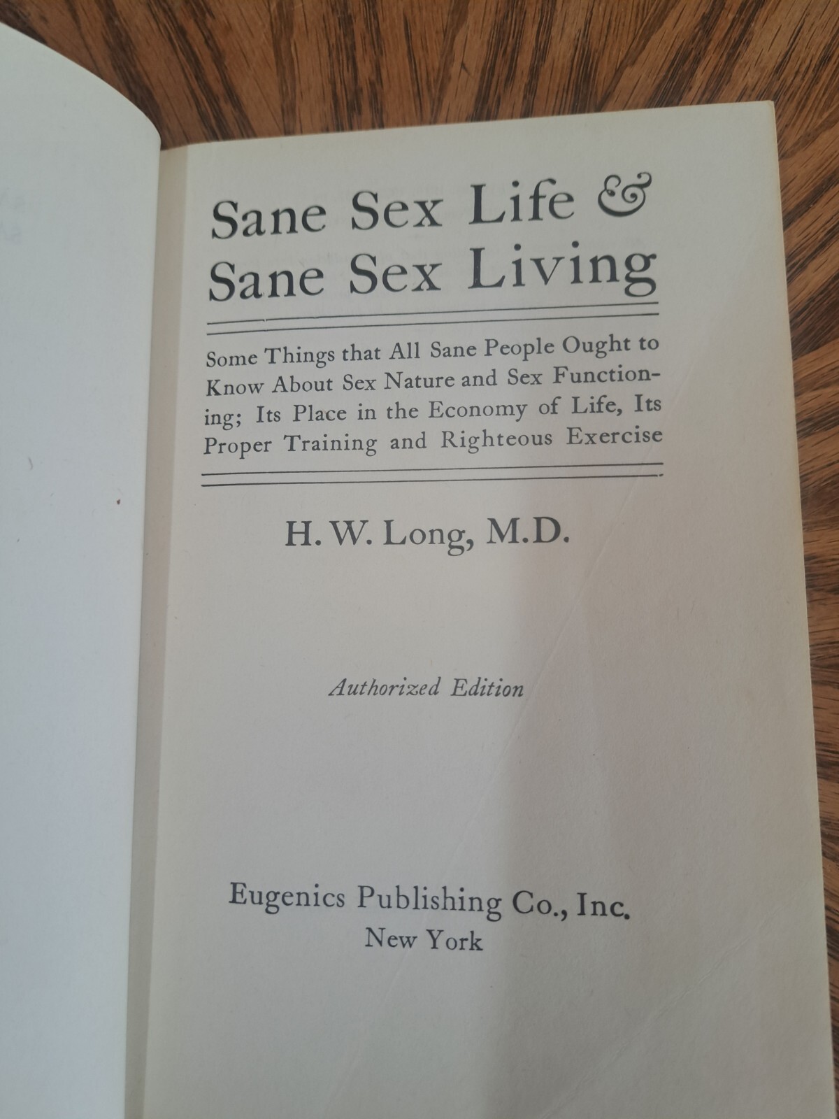 VNT RARE BANNED BOOK Sane Sex Life And Sane Sex Living 1937 Eugenics Publishing