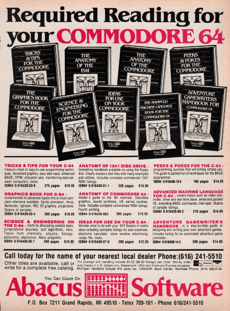 Commodore – Books – Abacus – Original Magazine Ad –