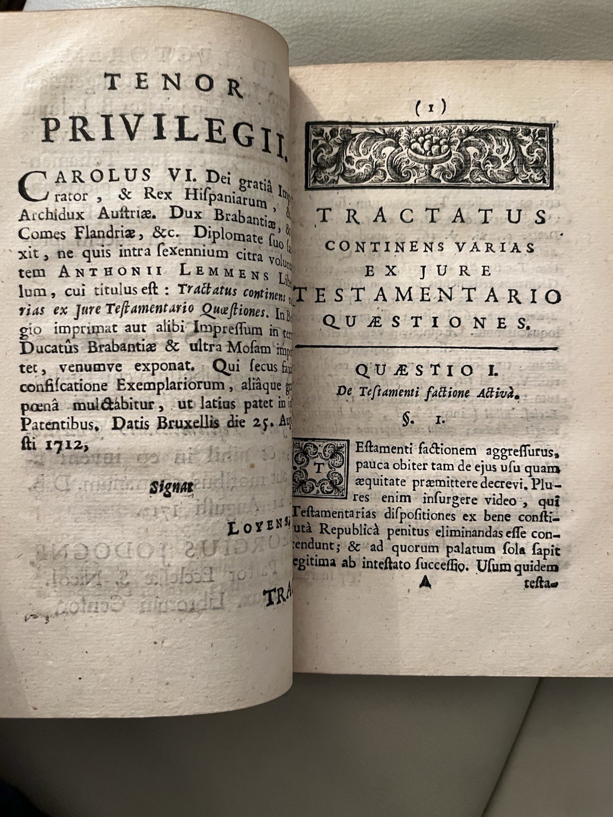 1712 Tractatus continens varias ex jure testamentario quaestiones C.S. Rietveldt