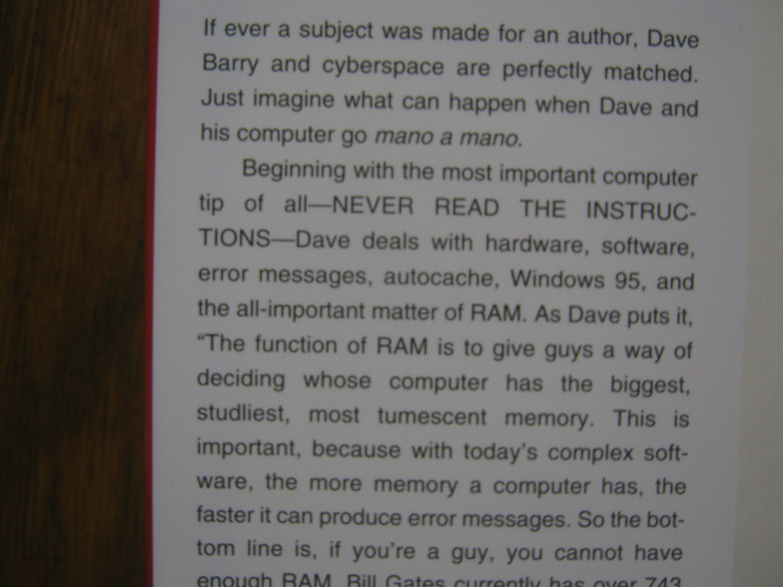 DAVE BARRY Signed Book (DAVE BARRY IN CYBERSPACE-1996 First Edition Hardback)
