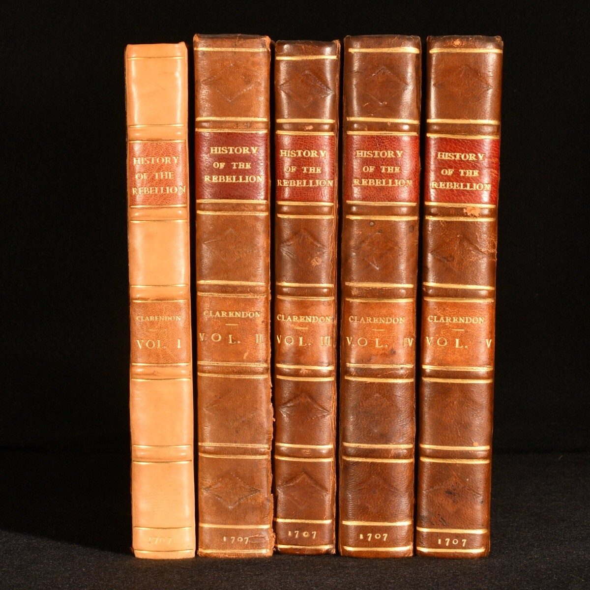 1707 5vols History of the Rebellion and Civil War Clarendon Illustrated