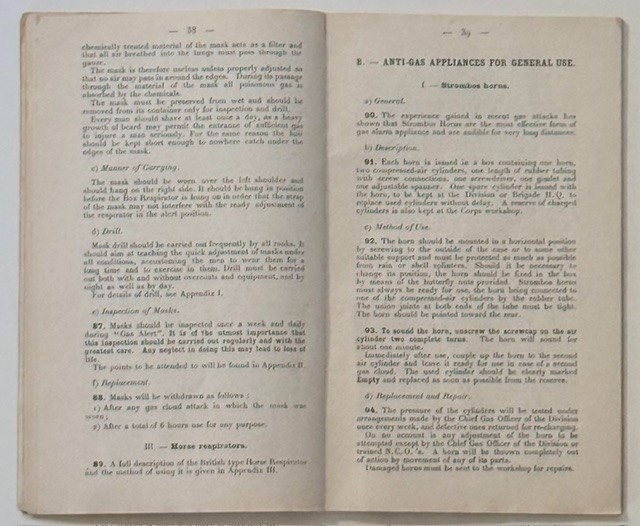 Defensive Measures Against Gas Attacks HQ American Exp Forces France 1917