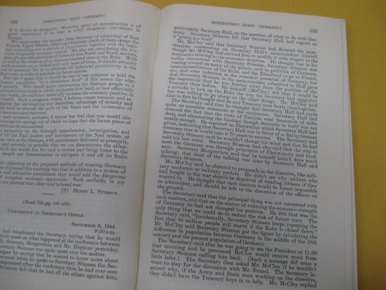 2 vol 1967 Morgenthau diary (Germany) US GOV PUBLICATION United States Senate