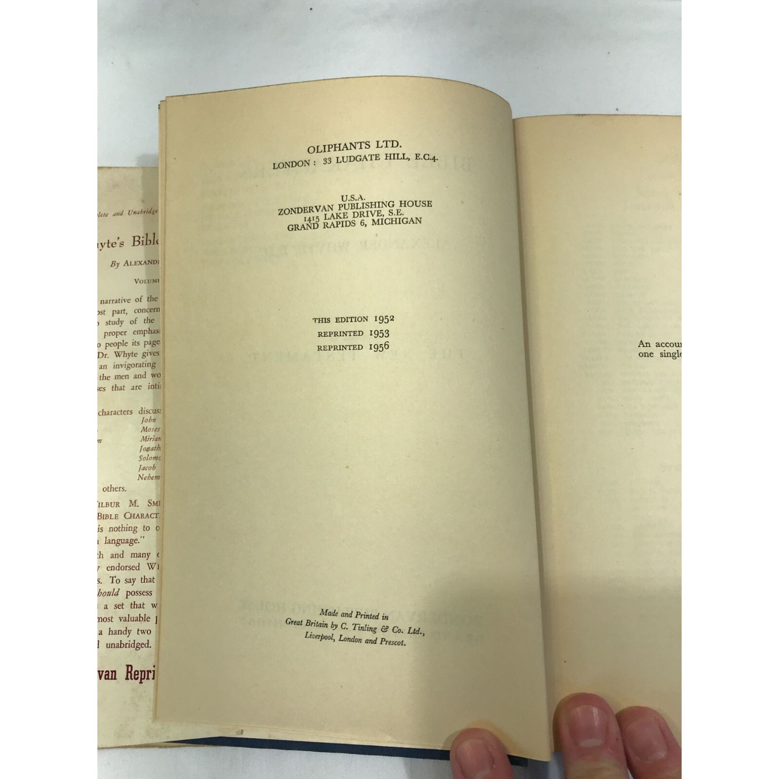 Whyte’s Bible Characters Volume 2, hardcover 1950s Bible reference book, Zonder