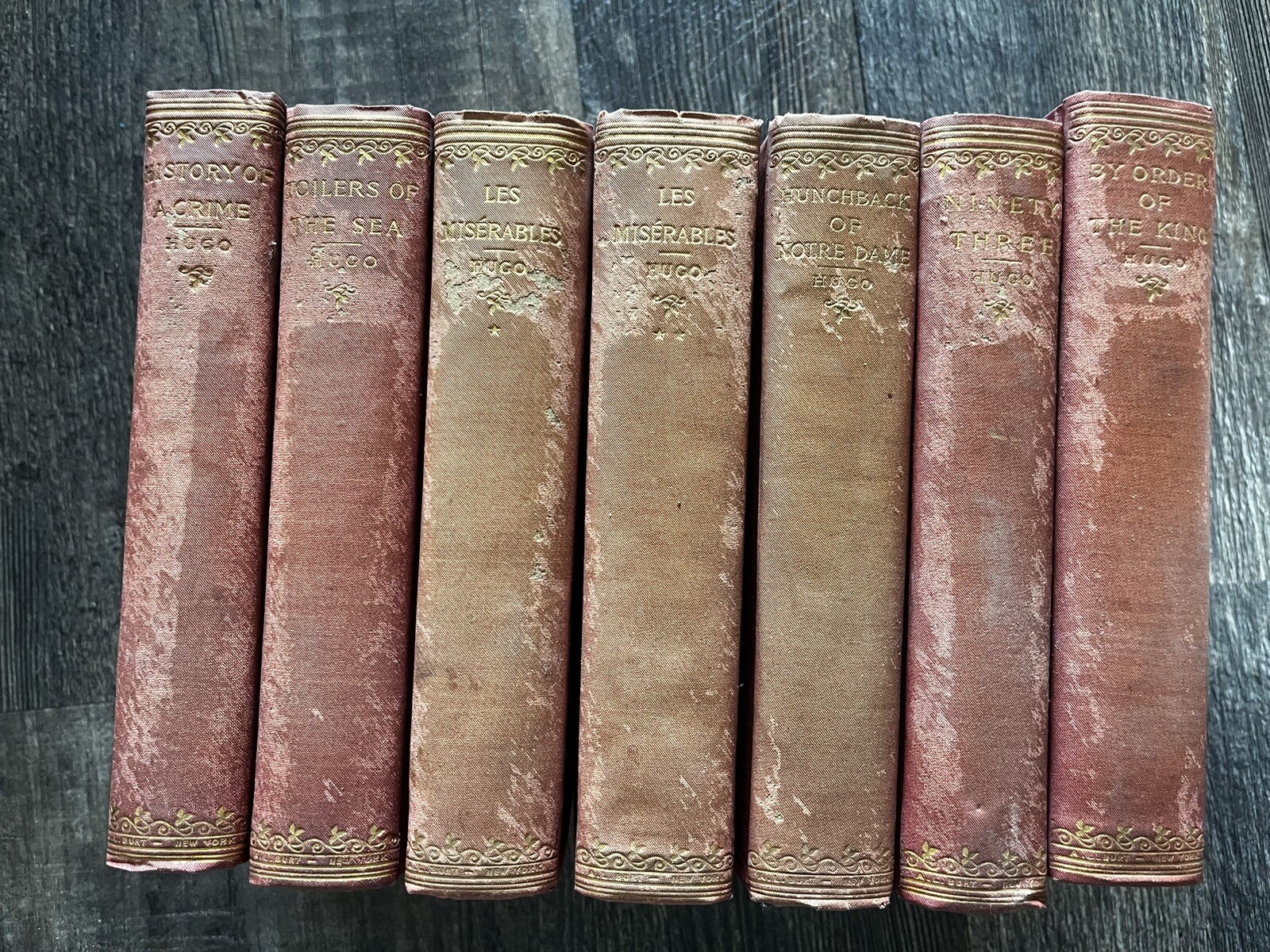 Antique Victor Hugo Collection, (7) Books, A. L. Burt Co.