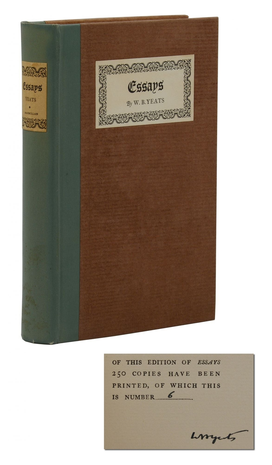 Essays ~ W. B. YEATS ~ Signed Limited Edition ~ 1924 WB William Butler