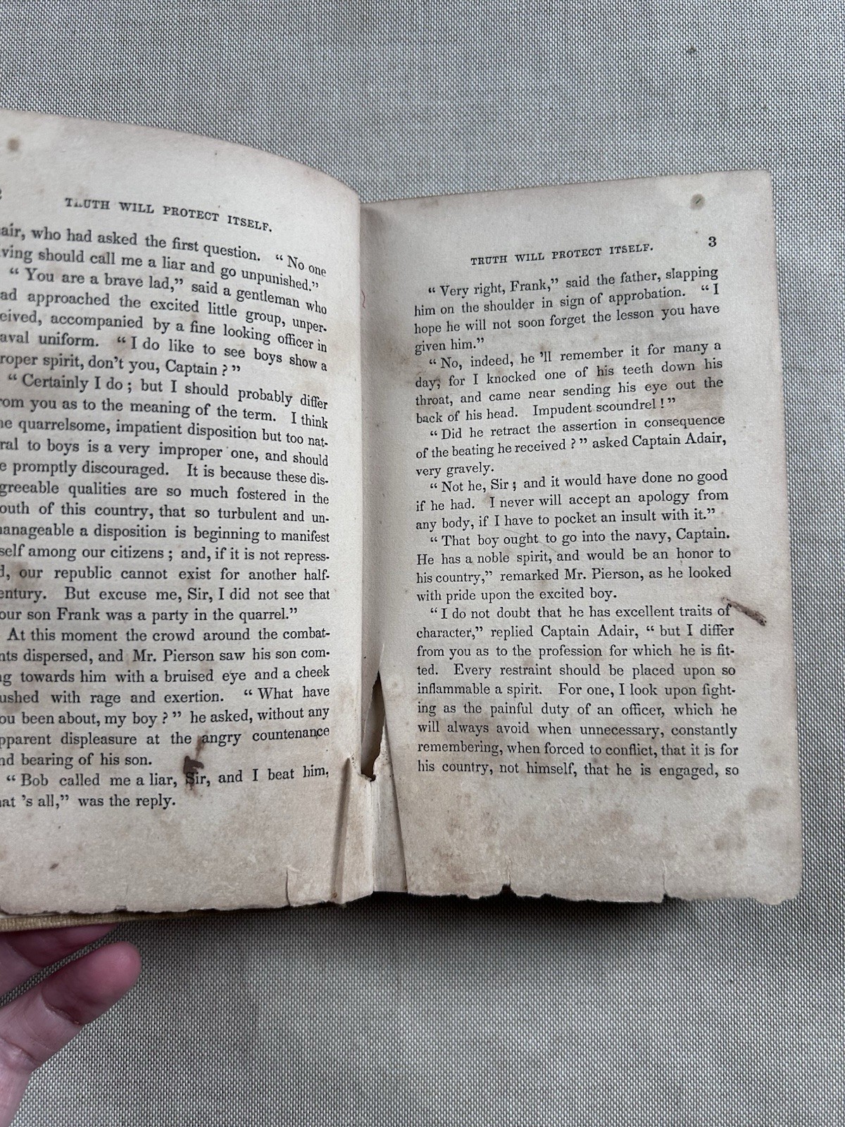 1857 (Hand-Colored Frontispiece) BOY OF SPIRIT Juvenile Library Antique Kid Book