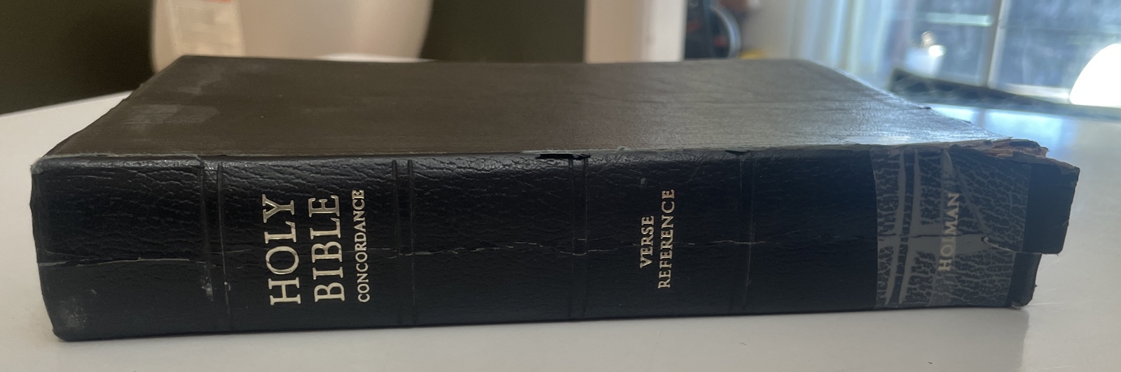 Holman Verse Reference Jewel Edition Bible KJV Black Bonded Leather Vintage