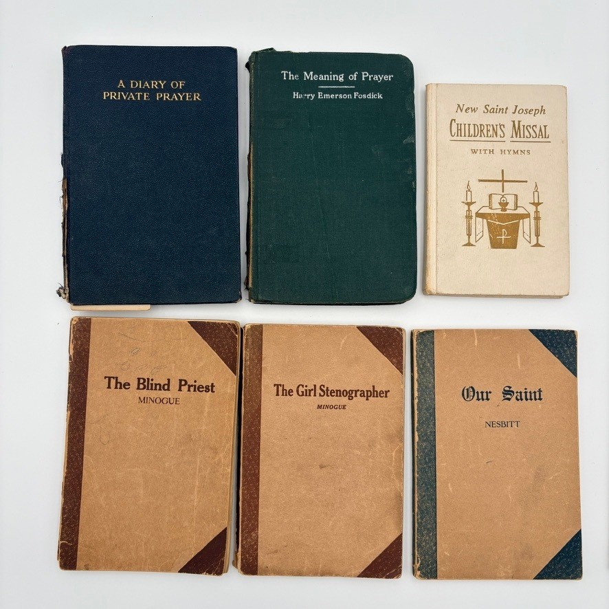 Vintage Religious Book Lot Mini Catholic Missal Diary of Private Prayer 6 Books