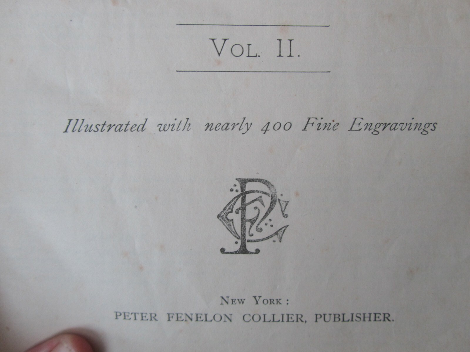 1880’s Library Standard Authors Volume II P.F. Collier 400 Fine Engravings