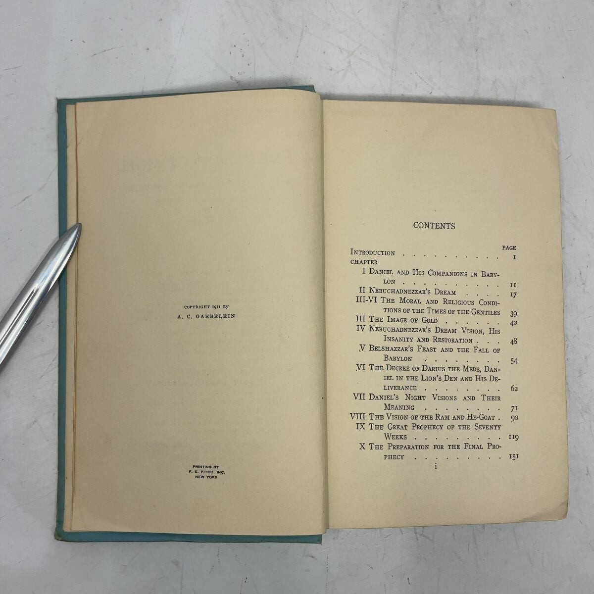 The Prophet Daniel by A.C. Gaebelein HC First Edition Very Good 1911