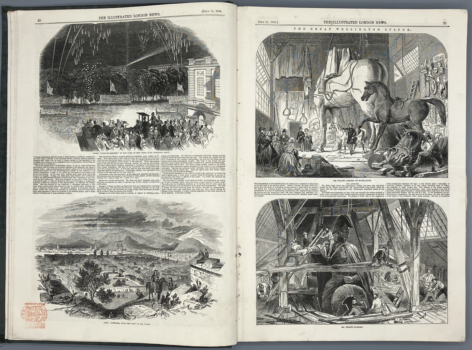 The Illustrated London News 1846 Vol 9 Jul-Dec Kaffir War Wellington Statue