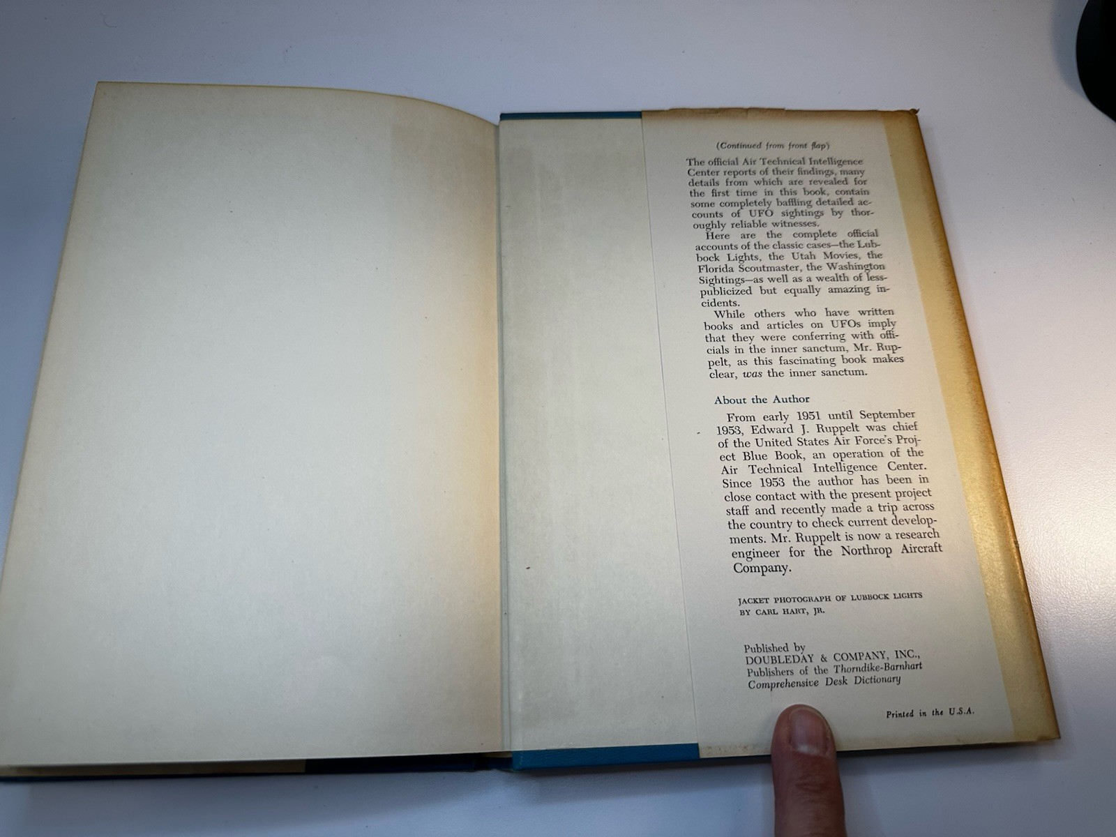 1956 Report on Unidentified Flying Objects Edward Ruppelt Signed Chad Palmer