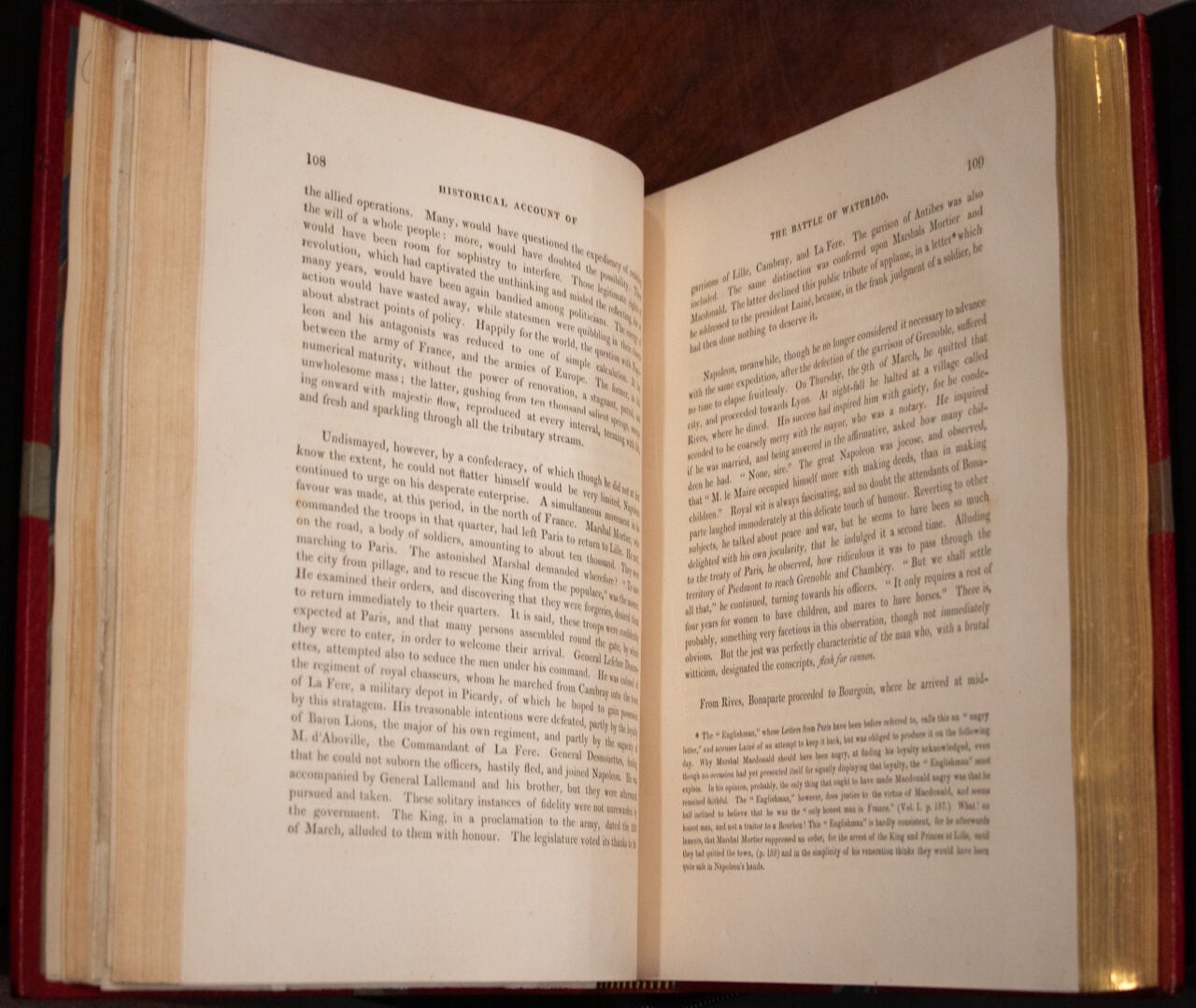 1817 The Battle of Waterloo Bound by Riviere Color Plates First Edition 12″ Tall