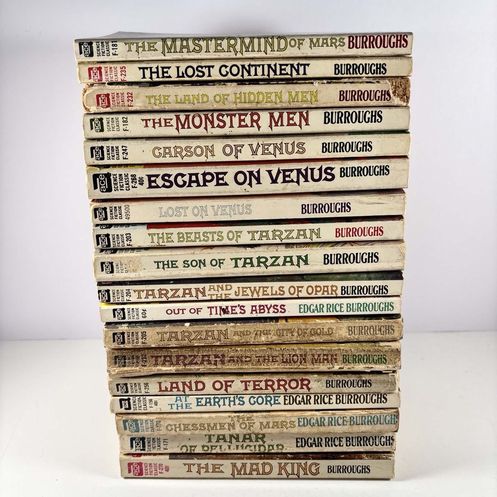 Vtg Lot Of 18 Edgar Rice Burroughs PB Books Frank Frazetta Ace 1930s 1940s