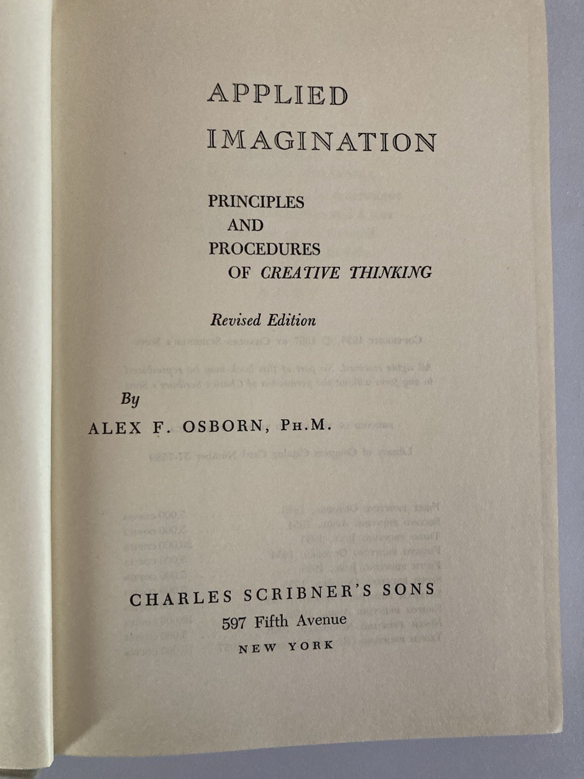 Applied Imagination: Principles and Procedures of Creative Thinking-1957