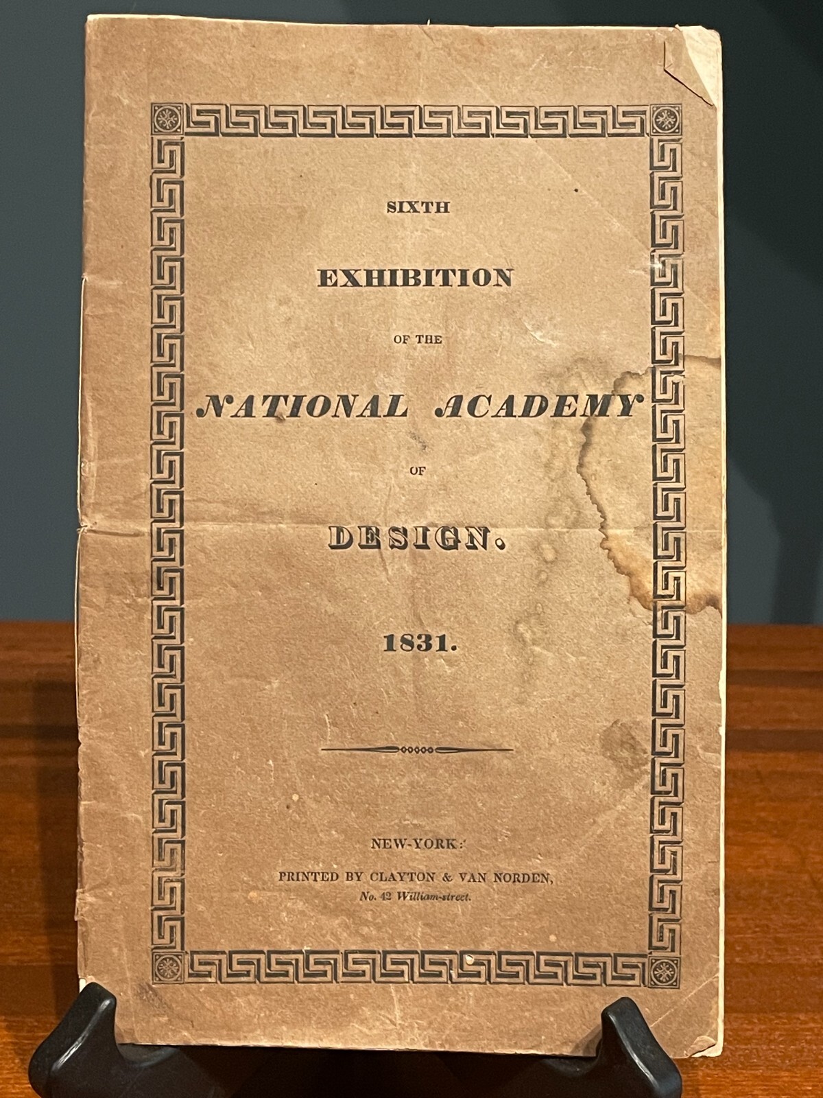 Rare 1831 Sixth Exhibition of the National Academy of Design Book