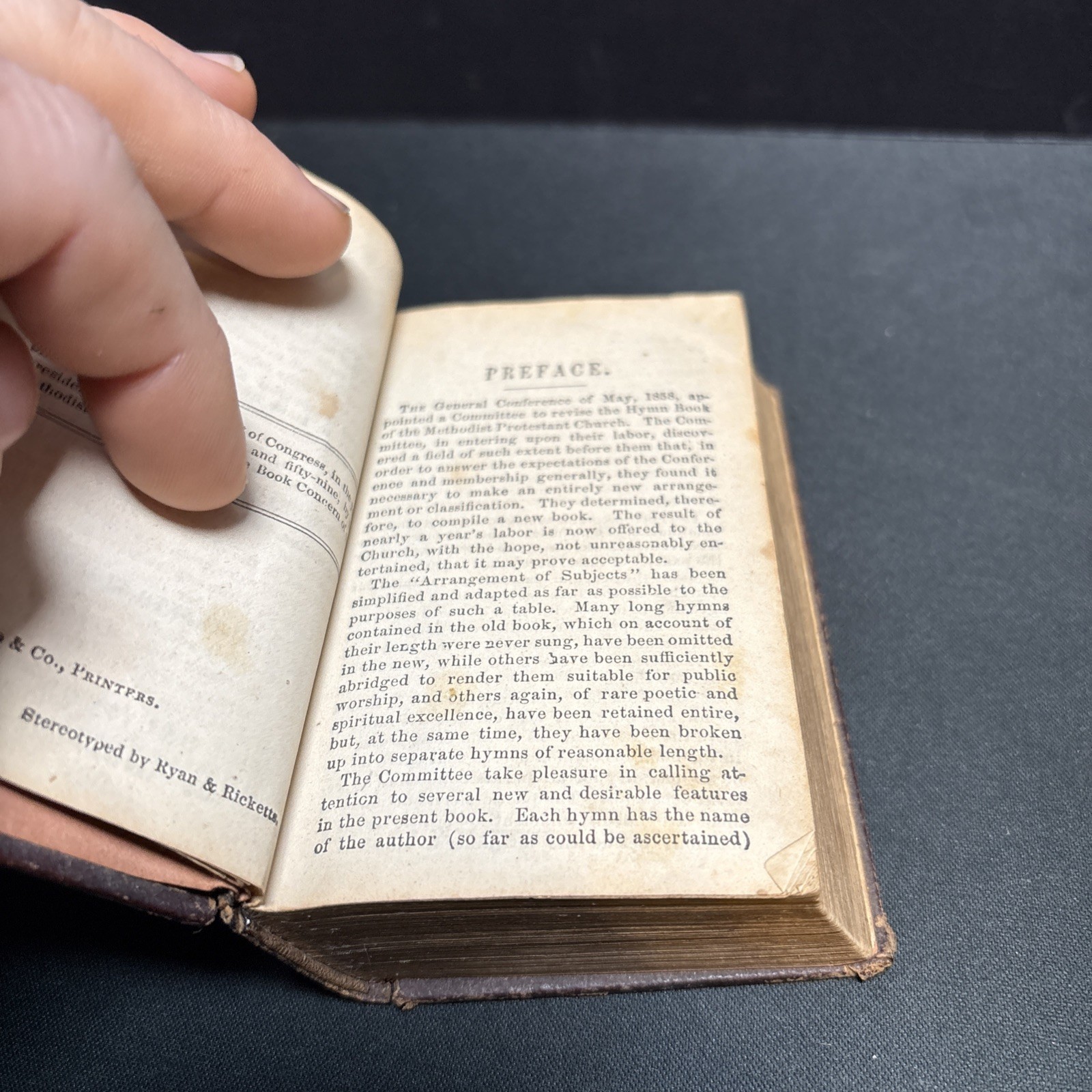 Antique 1874 Methodist Protestant Church Hymn Book Fair Condition