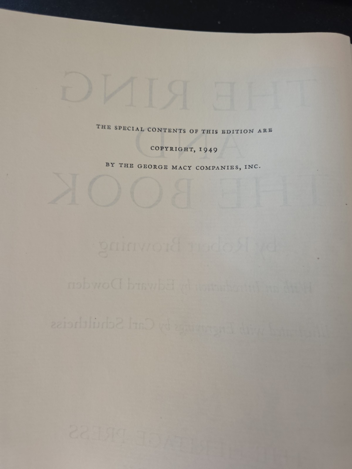 The Ring and The Book by Robert Browning (1949, HC) Heritage Press