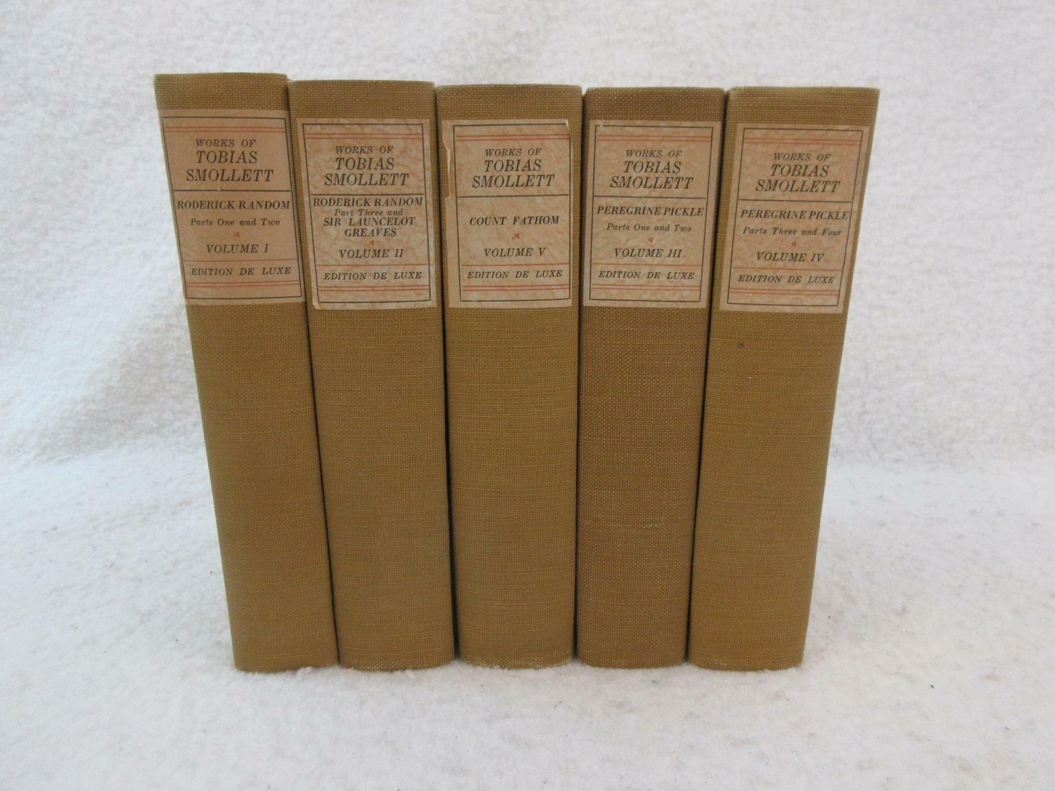 THE WORKS OF TOBIAS SMOLLETT Vol’s 1-5 (of 6) Harper & Brothers Deluxe Edition