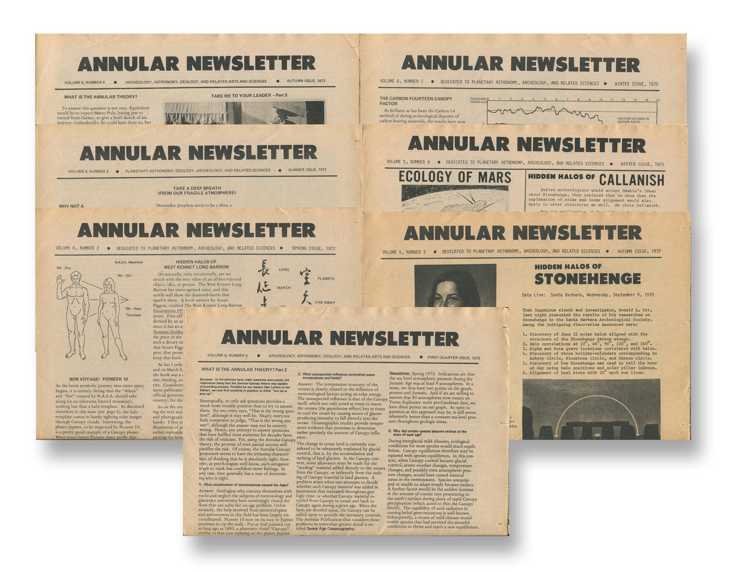 Donald L CYR / Annular Newsletter Vol 5 Nos 3-4 Vol 6 Nos 1-5 1970-73 seven 1st