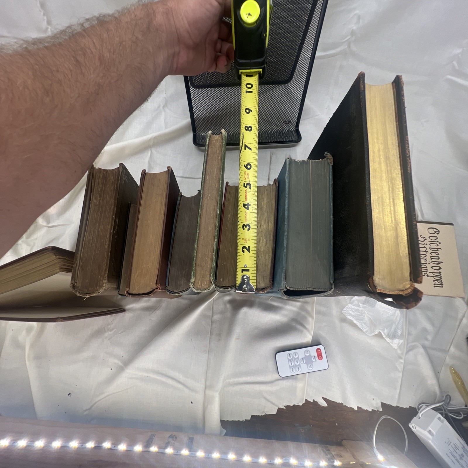 Antique Decor Books Lot Vintage Gilded Spine Stack of 9 + 1 Cottagecore