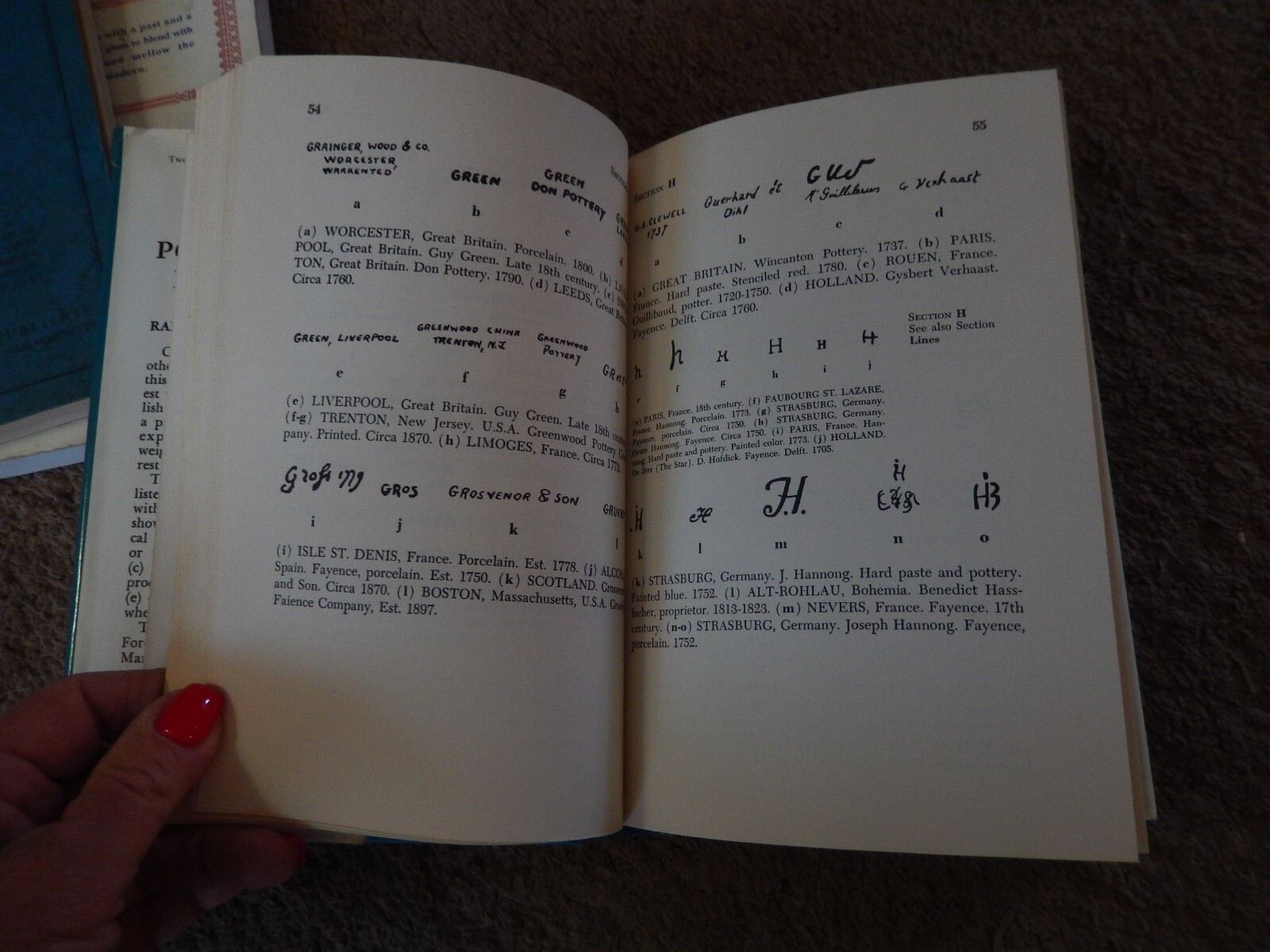 Pattern Glass Pressed Glass Pottery Marks Illustrated Reference Vtg Books Lot