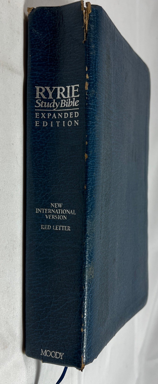 1994 NIV Ryrie Study Bible Expanded Edition Red Letter Moody Blue Cover