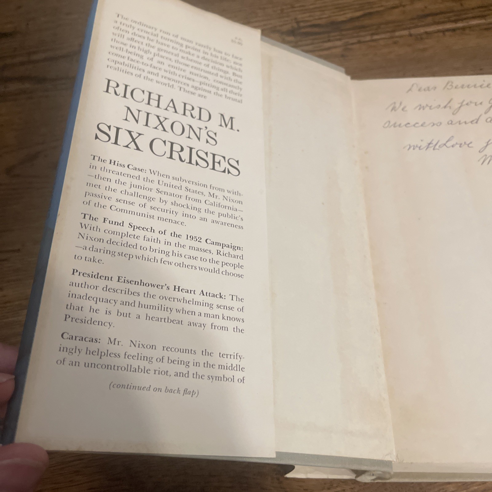 Six Crises Richard M. Nixon Signed First Edition 1962 Autopen Politics & History