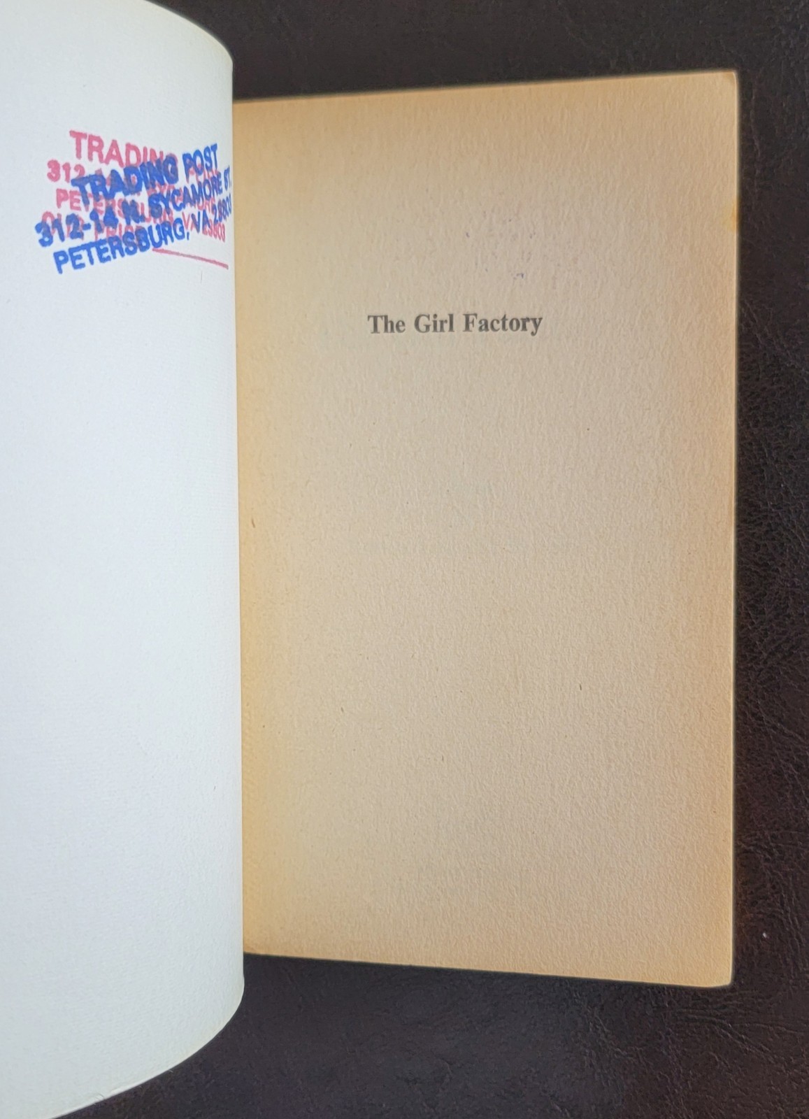 The Girl Factory Robert Franklin Murphy Mews Books R319 1st 1976 Phillipps GGA