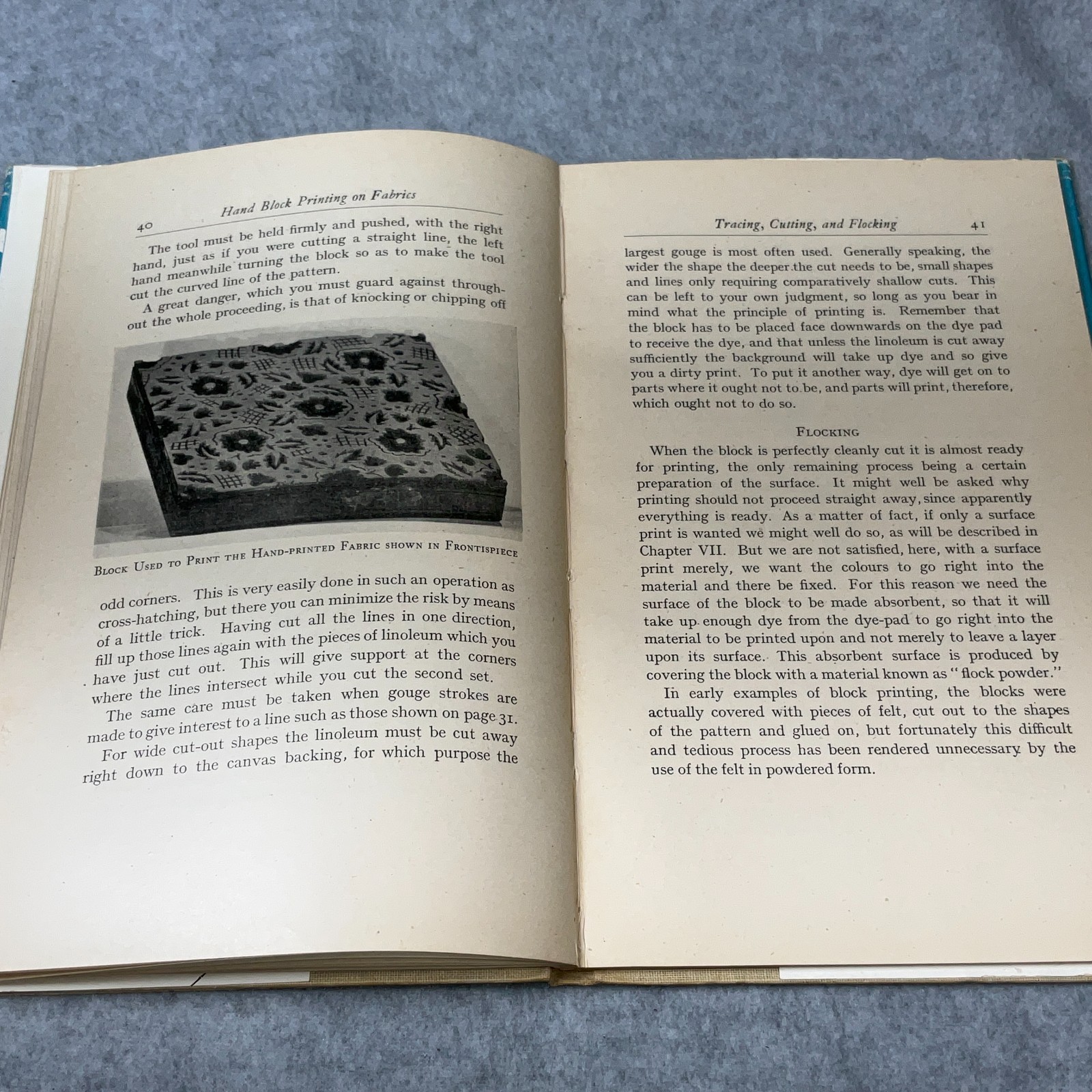 HAND BLOCK PRINTING ON FABRICS BY THOMAS CORBIN 1945 HC COLOR ILLUSTRATIONS