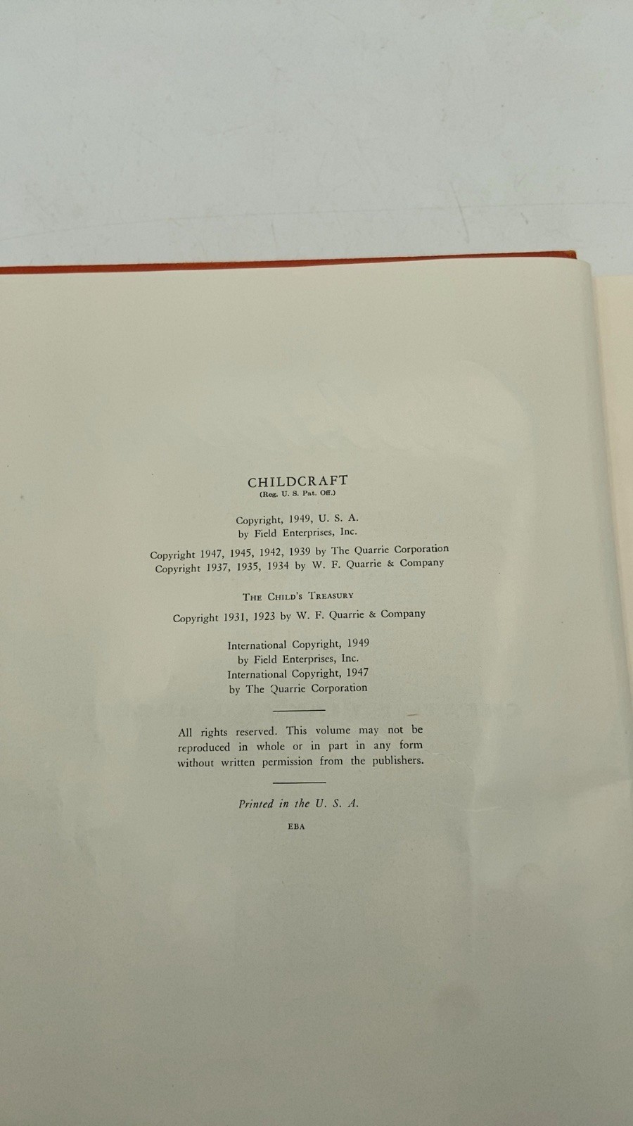 Childcraft: Creative Play and Hobbies Hardcover 1949
