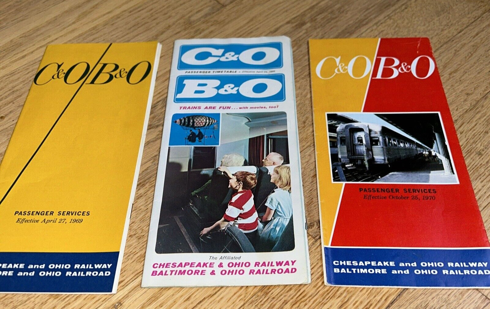 3 – C&O / B&O RAILROAD TIME TABLES – 1966 / 1969 / 1970